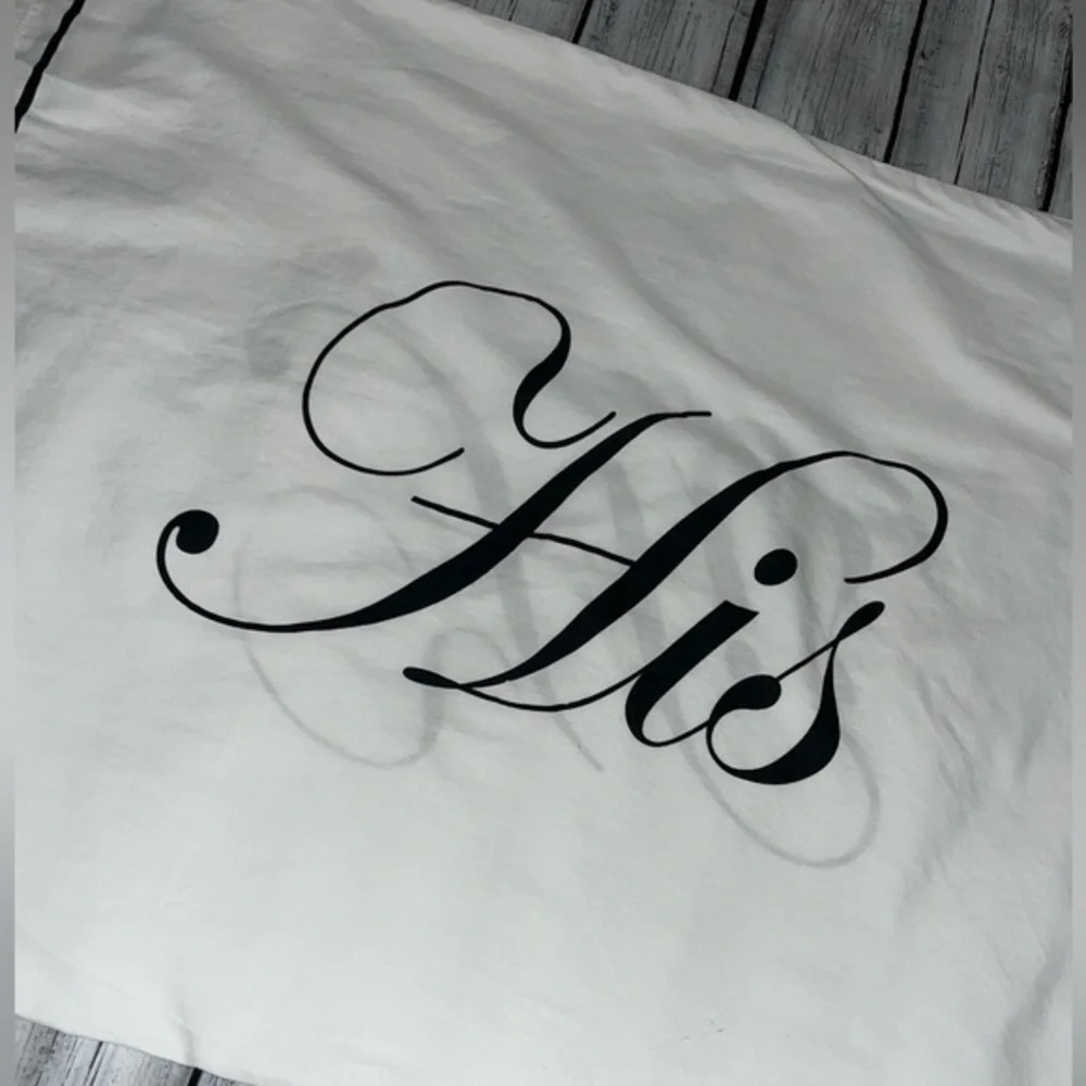 “His” Groom Wedding Standard Pillowcase White & Black
